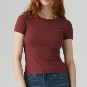 Cute Levi's Chocolate Slim Fit Logo T Shirt